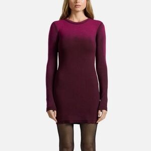 Cotton Citizen Verona Crew Mini Dress in Eggplant Cast
